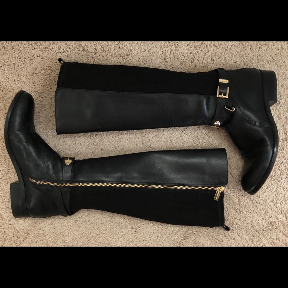 Michael Kors Black Leather Riding Boots size 7.5